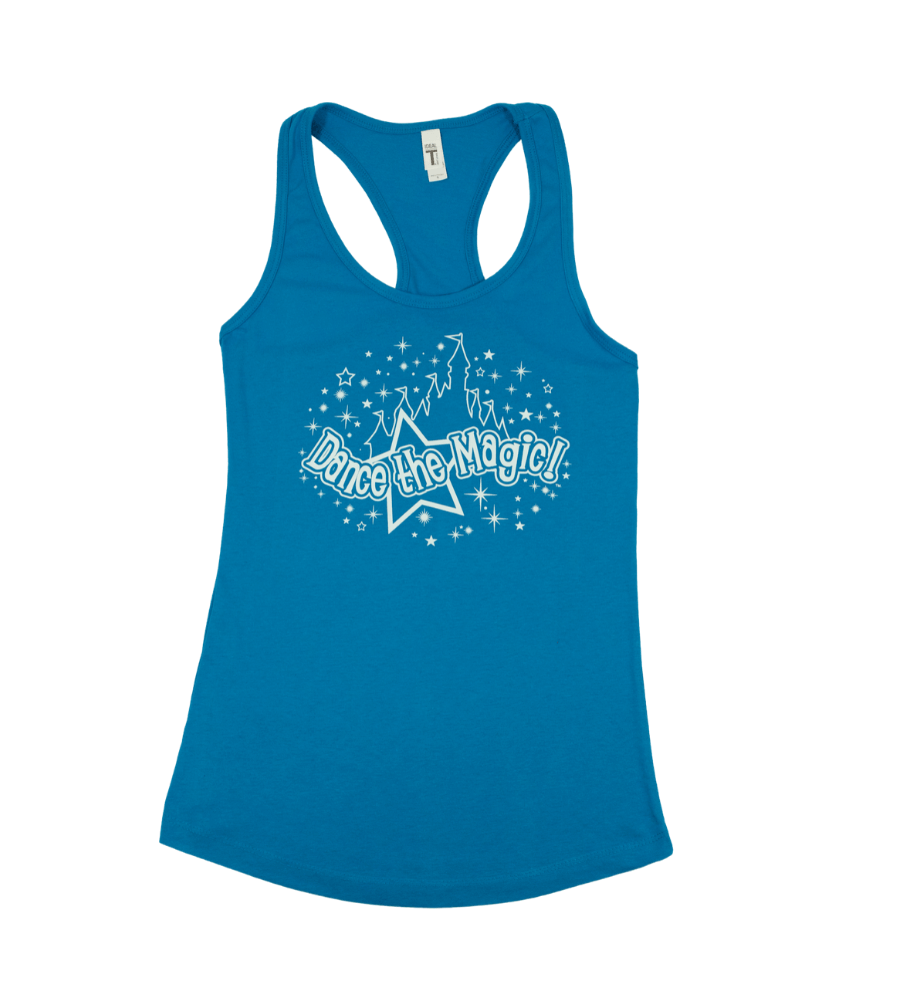 Dance the Magic Castle Blue Racerback Tank for Women