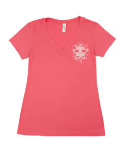 #DAZZLE Pink V-Neck Tee for Women