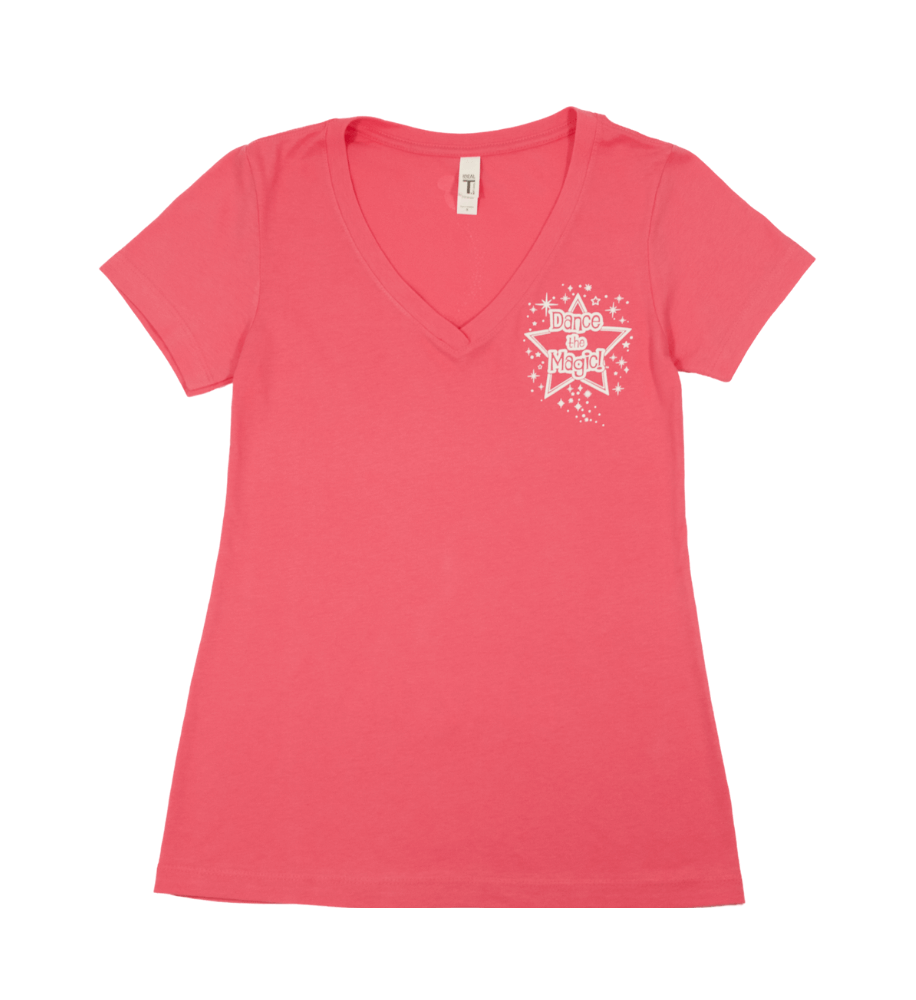 #DAZZLE Pink V-Neck Tee for Women