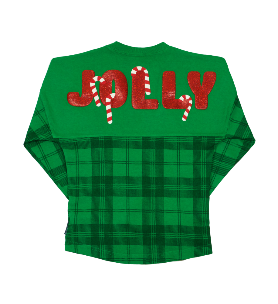 "Jolly" Green Plaid Spirit Jersey® for Kids