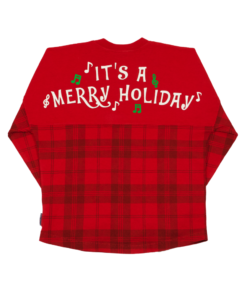 "It's a Merry Holiday" Red Plaid Spirit Jersey® for Kids