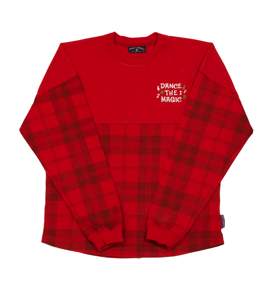 "It's a Merry Holiday" Red Plaid Spirit Jersey® for Kids - Image 2