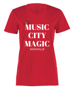 "Music City Magic" Red T-Shirt for Women