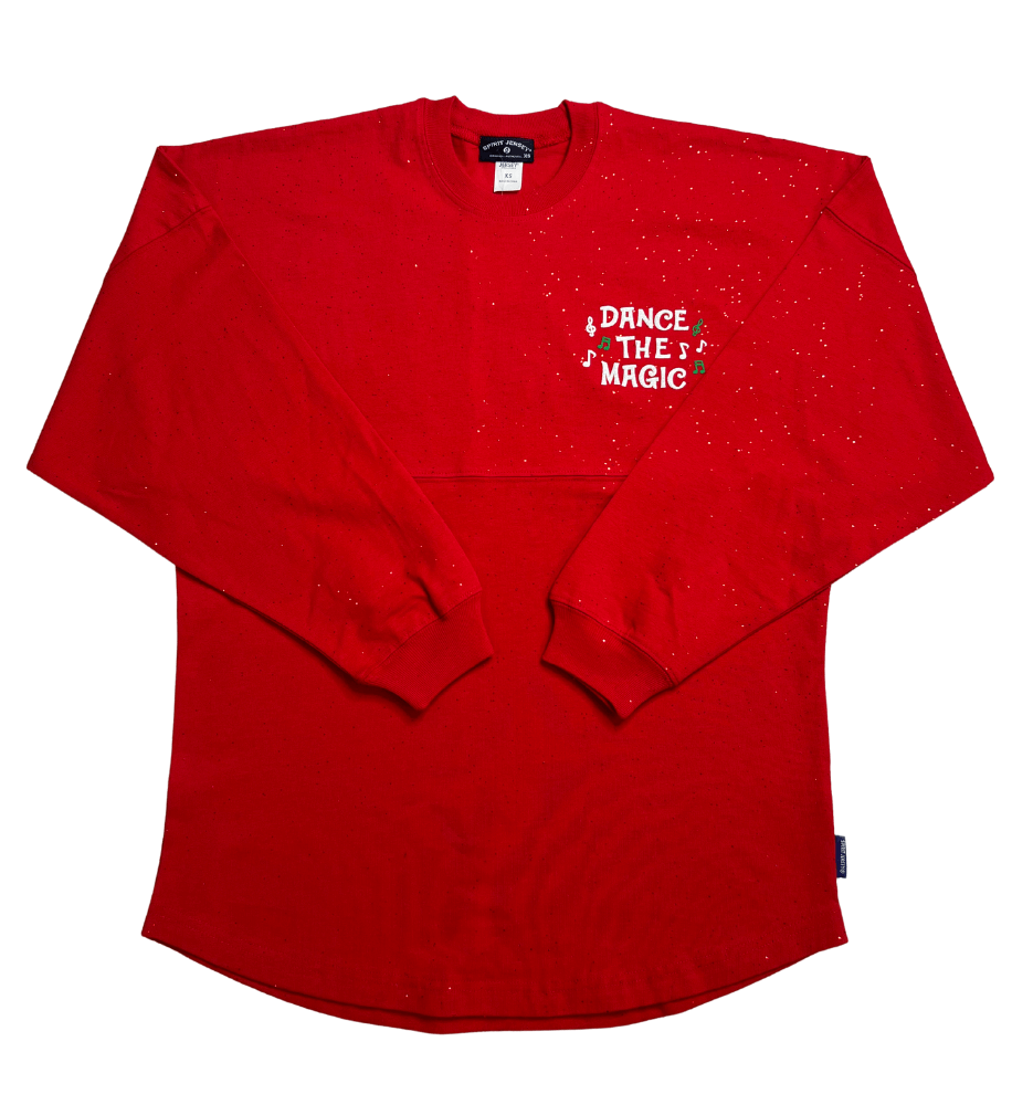 "It's a Merry Holiday" Red Sparkle Spirit Jersey® for Adults - Image 2