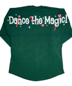 Green with Candy Canes "Dance the Magic" Spirit Jersey® for Kids & Adults