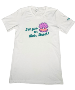 "Sea You On Main Street" White T-Shirt for Adults