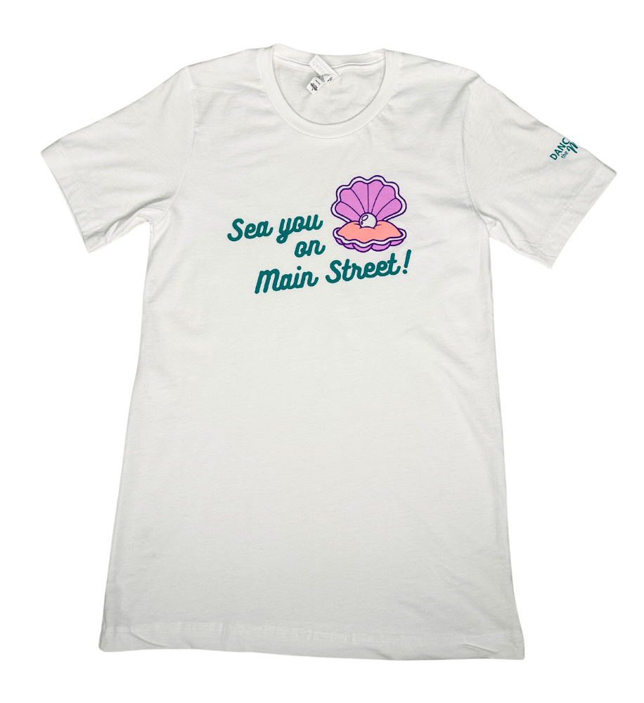"Sea You On Main Street" White T-Shirt for Adults